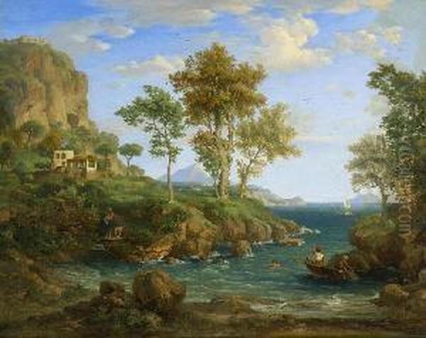 Italienische
 Kustenlandschaft Oil Painting by Emil Lugo