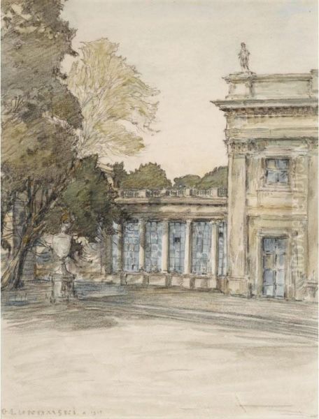 View Of A Palace Oil Painting by Georgi Kreskentevich Lukomskii