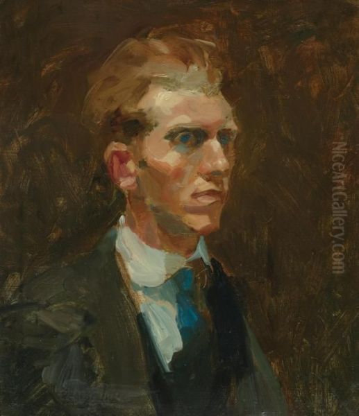 Portrait Of A Young Man Oil Painting by George Luks