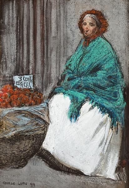 The Apple Seller Oil Painting by George Luks