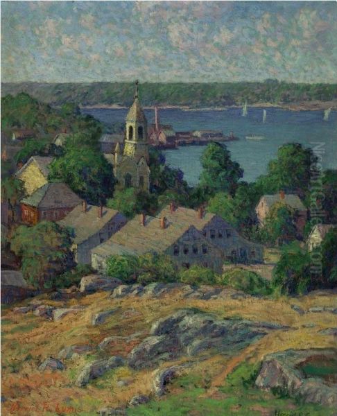 From Banner-hill, Gloucester Oil Painting by Harriet Randall Lumis