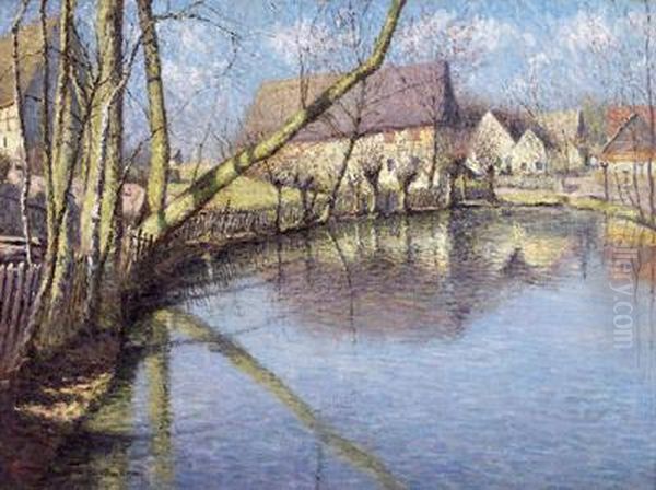 Vorfruhling-luckersdorf Bei Kamenz Oil Painting by Paul Lumnitzer