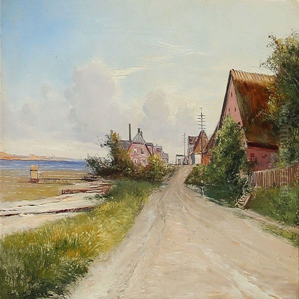 Coastal Road Oil Painting by Carl Ove Julian Lund