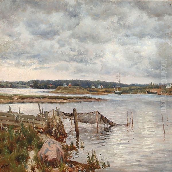 View From Thuro In Svendborgsund, Denmark Oil Painting by Emil Carl Lund