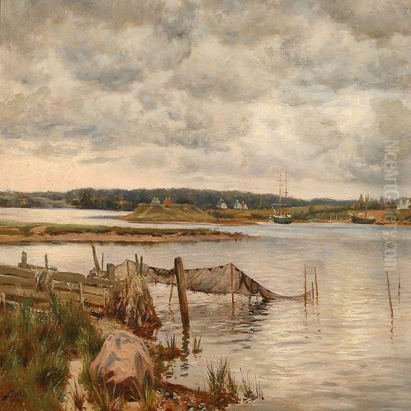 View From Svenborg Fiord Oil Painting by Emil Carl Lund