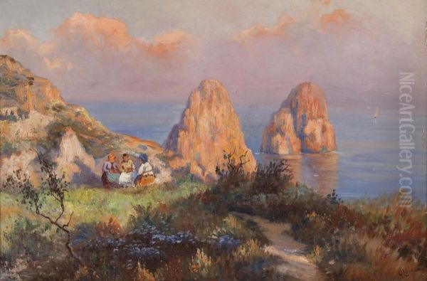 Capri Oil Painting by Henrik Lund