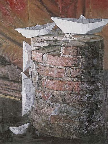 Barcos De Papel Oil Painting by Niels Moeller Lund