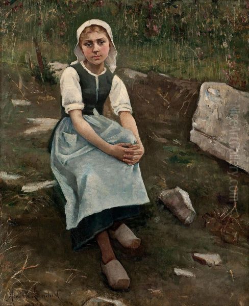 A Girl From Bretagne Oil Painting by Amelia H. Lundahl