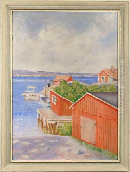 Skargardsmotiv Oil Painting by August Frederick Lundberg