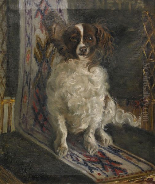 Netta - Konstnarens Spaniel Oil Painting by Robert Lundberg