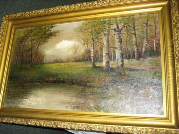 Autumn Landscape Oil Painting by Leon Lundmark