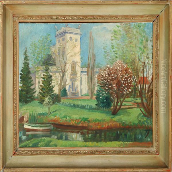 View Of A Park Oil Painting by Knut Lundstrom