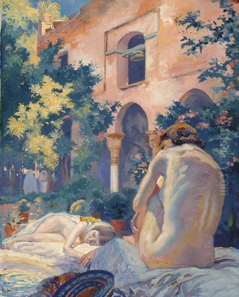 Sitting And Reclining Nude Oil Painting by Hubert Marie, Huib Luns