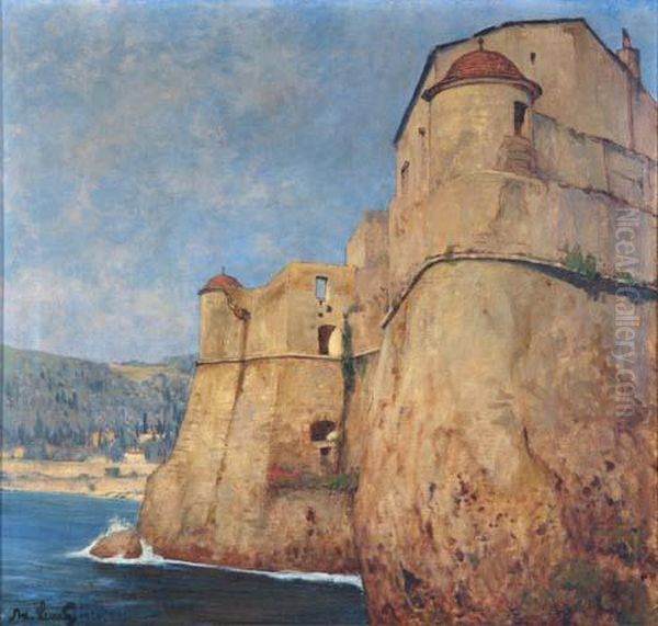 Ruine Am Meer Oil Painting by Adolf Luntz