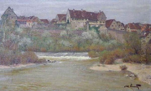 Fruhling Am Neckar Oil Painting by Adolf Luntz