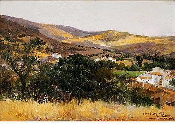 Paisaje De Casarabonela, Malaga Oil Painting by Jose Lupianez y Carrasco