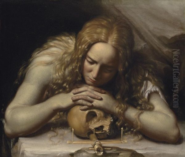 The Penitent Magdalene Oil Painting by Francesco Lupicini