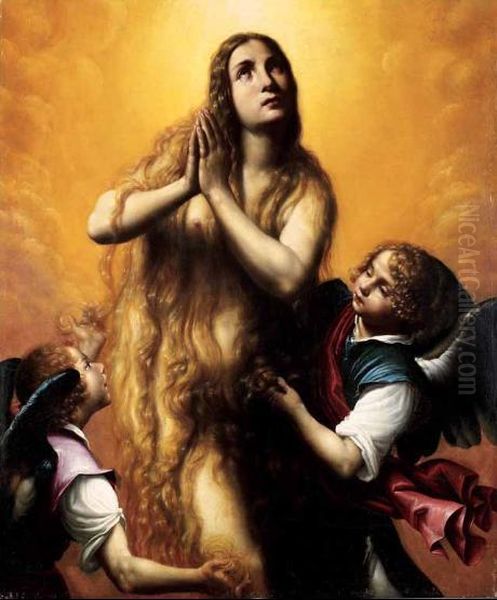 L'assunzione Della Maddalena Oil Painting by Francesco Lupicini