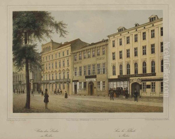 Unter Den Linden; Das Konigliche Museum Oil Painting by Eduard Lutke