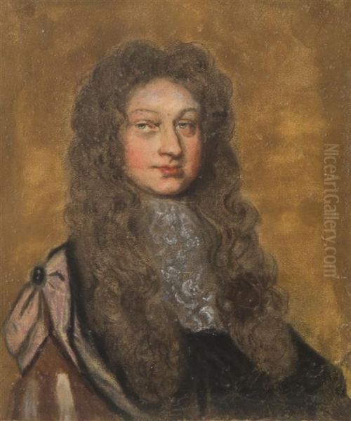 Portrait Of Wigged Gent Oil Painting by Edward Lutterell