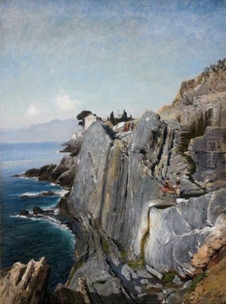 Capri Oil Painting by Ascan Lutteroth