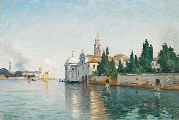 Camposanto Venedig Oil Painting by Ascan Lutteroth