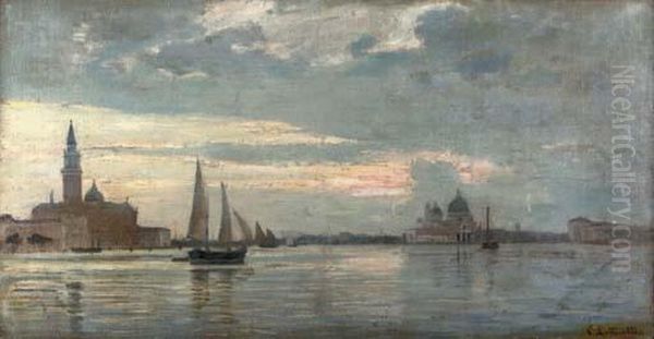 Abend Bei Venedig: A View Of Venice Oil Painting by Emma Lutteroth