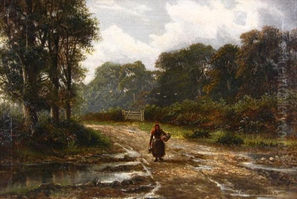 'the Lane, Faldey, Surrey' Oil Painting by Charles Augustus Henry Lutyens