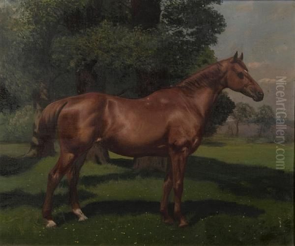 Ruby Oil Painting by Charles Augustus Henry Lutyens