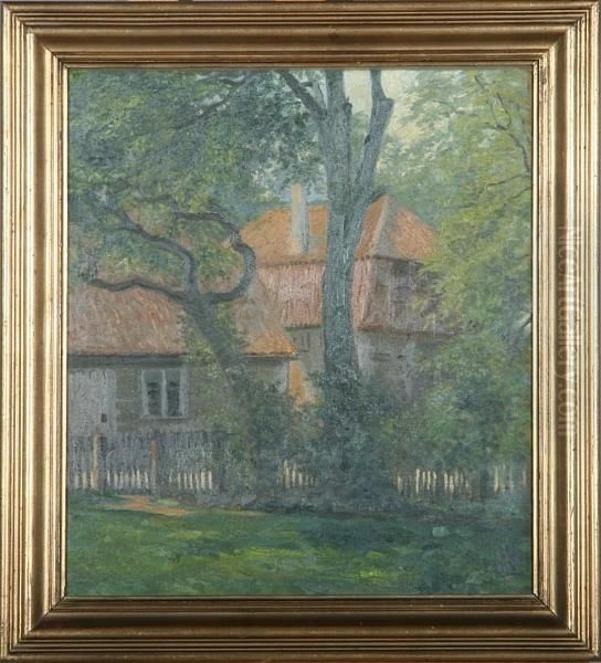 Garden Scenery Oil Painting by Nicolaus Lutzhoft