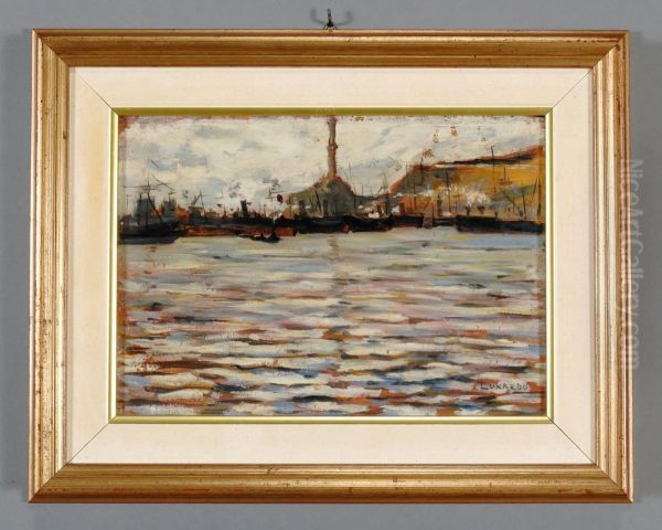 Il Porto Di Genova Oil Painting by Lazzaro Luxardo