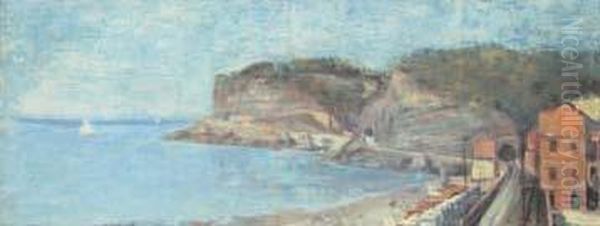 Riviera Di Levante (cavi Di Lavagna) Oil Painting by Alfredo Luxoro