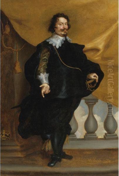 Portrait Of An Aristocrat Oil Painting by Frans Luycks