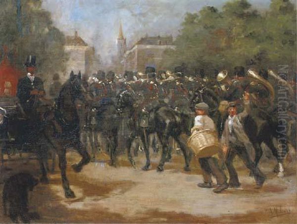 Third Regiment Hussare (military Brassband) Oil Painting by Arie Marthinus Luyt