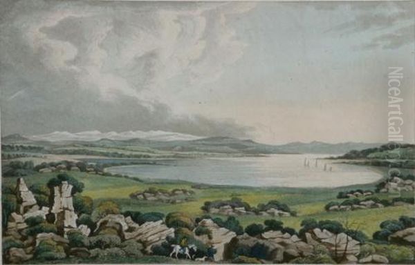 Baeaumonts Lake - Van Diemans Land Oil Painting by Joseph Lycett