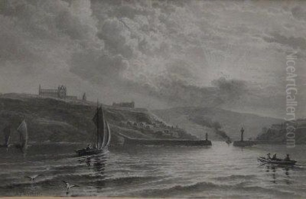 Whitby From The Sea by Alexander Francis Lydon