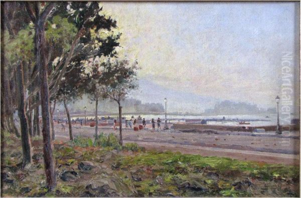 Promenade,naples Oil Painting by J.A. Lynas Gray