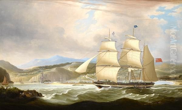 The Barque 
Woodmansterne 
 Calling For Apilot Off Port Royal, Jamaica, Upon Her Arrival After Her Maidenvoyage Oil Painting by John Lynn