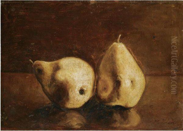 Still Life With Pears Oil Painting by Nikoforos Lytras