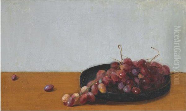 Still Life With Red Grapes Oil Painting by Pericles Lytras