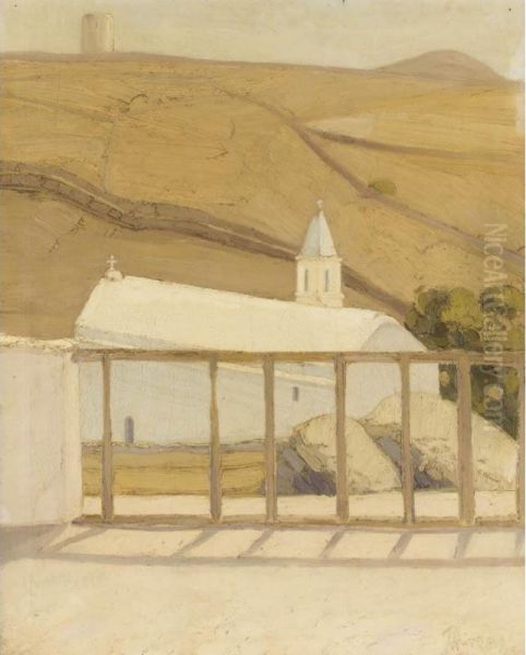 Church On Tinos Oil Painting by Pericles Lytras