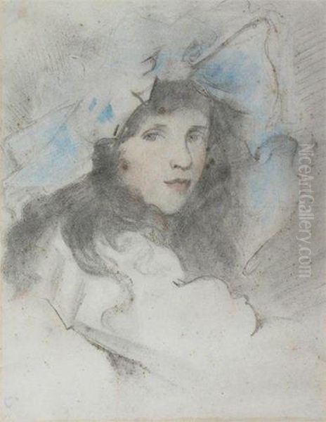 Portrait Of The Artist's Daughter Oil Painting by Neville Stephen Lytton