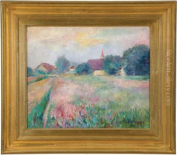 Impressionistic View Of A The Country In The Spring Oil Painting by Charles M. Carter