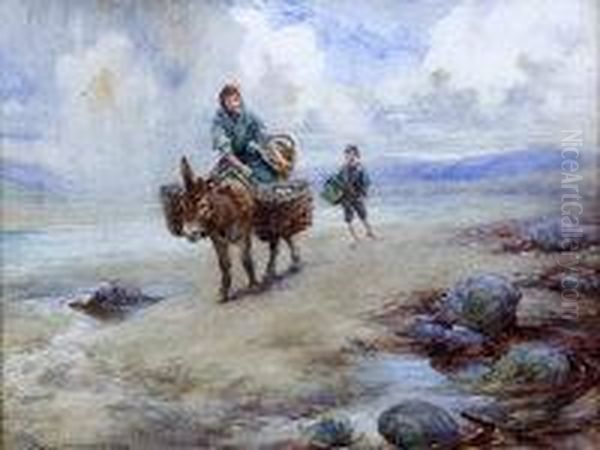 Coming Home From The Market, Connemara Oil Painting by Charles MacIvor or MacIver Grierson