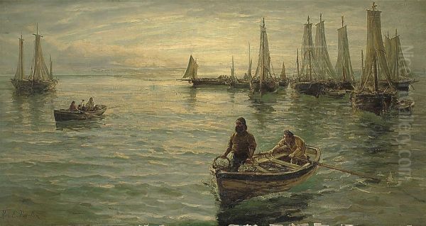 Bringing In The Catch Oil Painting by Hamilton Macallum