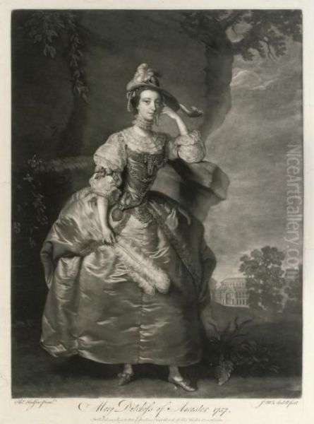 Mary, Duchess Of Ancaster 1757 Oil Painting by James Macardell