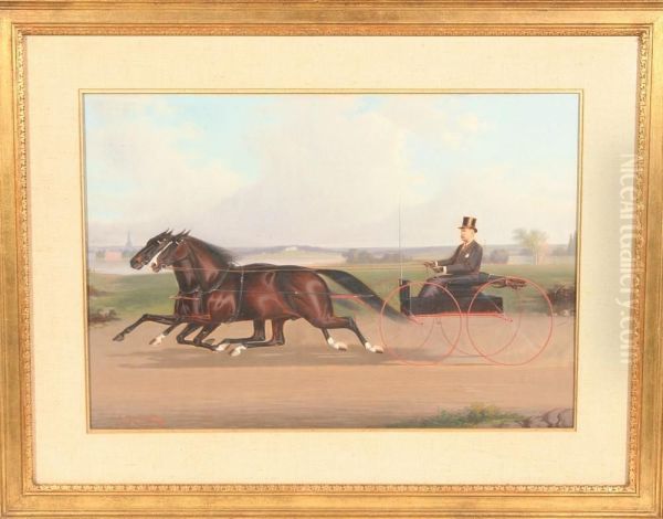 Two Trotters Oil Painting by John Macauliffe