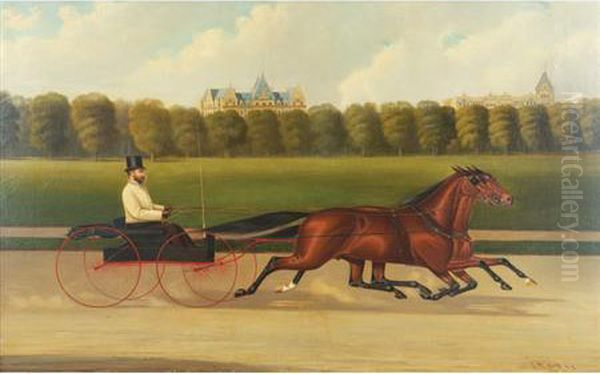 Hugh Grant Riding In Central Park Oil Painting by John Macauliffe