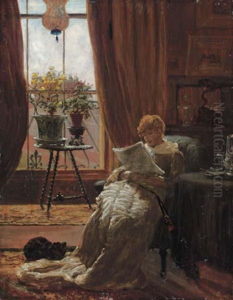 A Quiet Afternoon Oil Painting by James Macbeth