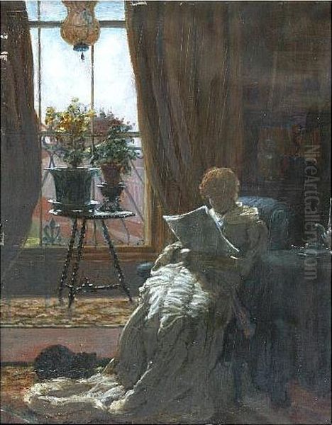 A Quiet Afternoon Oil Painting by James Macbeth